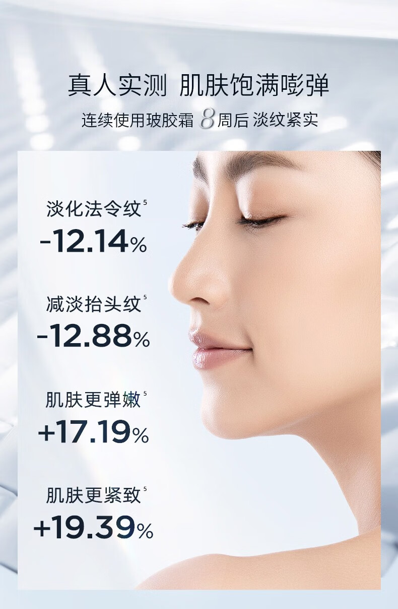 润百颜玻尿酸抚纹靓透精华霜hace面霜50g淡纹保湿紧致肌肤护肤品 抚纹靓透精华霜50g
