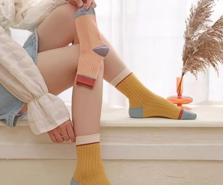 梨梦生活美妆工具袜1子女1中1筒i1n1s1潮1韩1版1糖1果1色女1士1袜1子春秋 糖果色中筒袜10双【颜色混发】