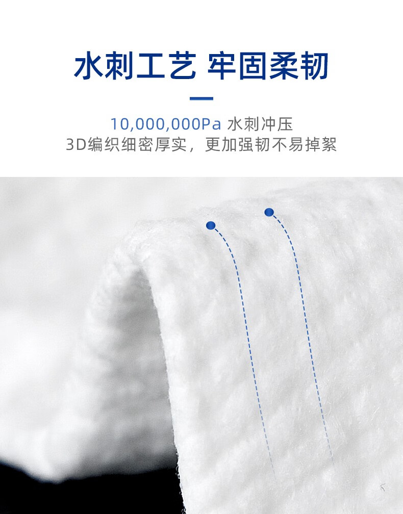 邦怡洗脸巾卷筒式加厚干湿两用一次性棉柔巾珍珠纹化妆棉洁面巾 洗脸巾60片*4卷