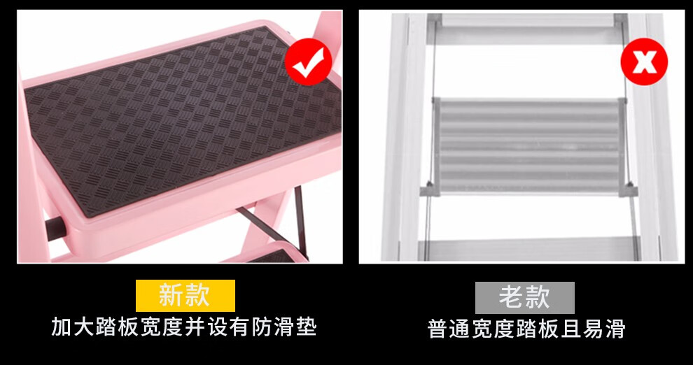 【工来工往】梯子家用人字梯加厚加粗铁梯折叠梯子多功能梯子登高梯室内梯子爬梯合梯家用扶梯踏步梯四步梯 四步梯橘色