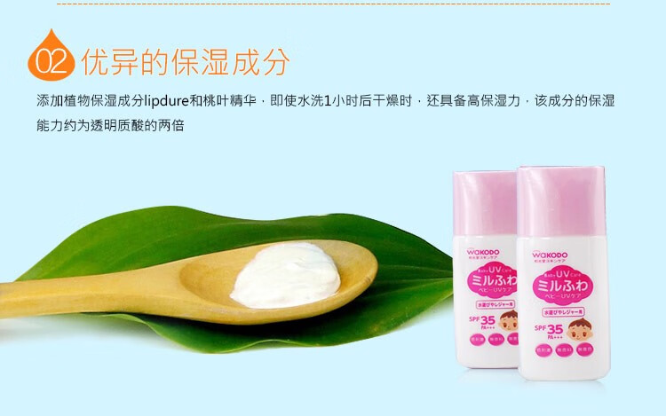 日本 Wakodo 與光堂 嬰兒防UV防曬乳 SPF35 PA+++ 30g