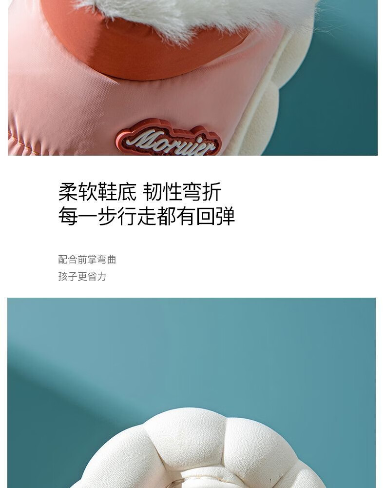 菲脂美妆工具 亲子家居棉鞋室内地板防滑保暖 灰色【厚底加绒包跟】 38-39码（参考平时37-38码）