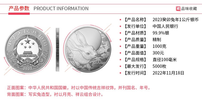 6，晗樊藏品 2023癸卯兔年生肖紀唸幣 金銀幣 2023兔年彩色銀幣（15尅）