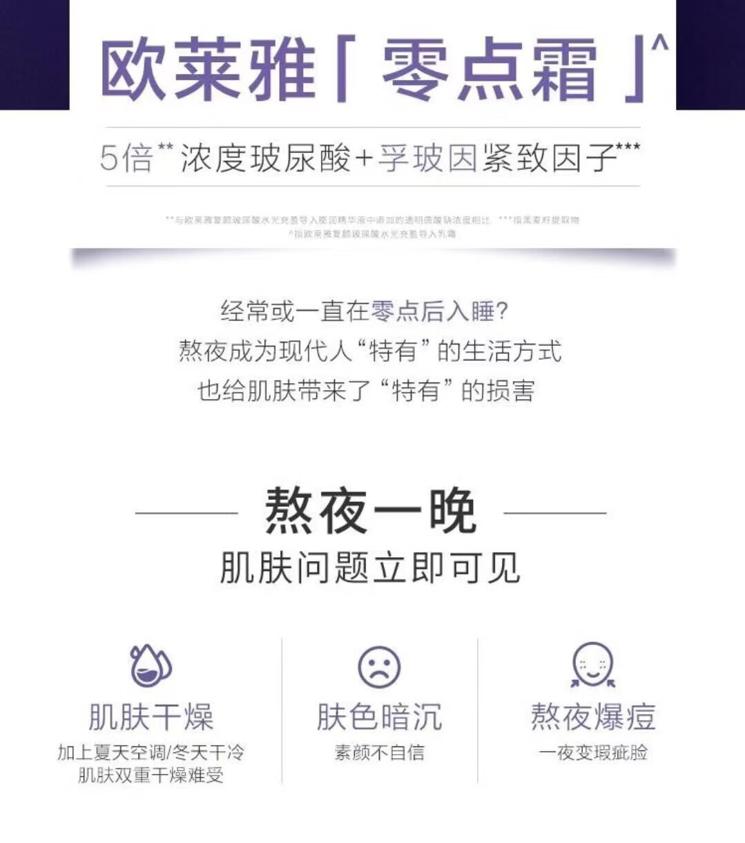 欧莱雅面霜零点霜15ml玻尿酸导入乳霜玻色因淡纹亮肤补水保湿 15ml*2