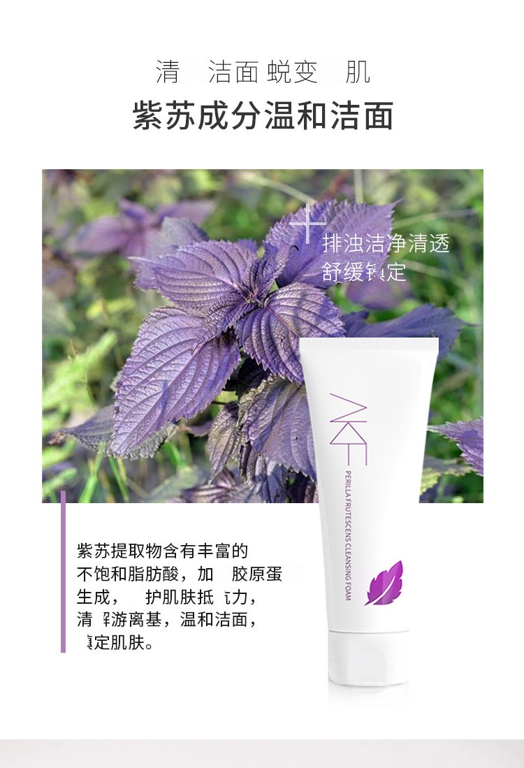 AKF 紫苏洗面奶120g两只装氨基酸洁面乳温和清洁泡沫 紫苏洗面奶【共240g】