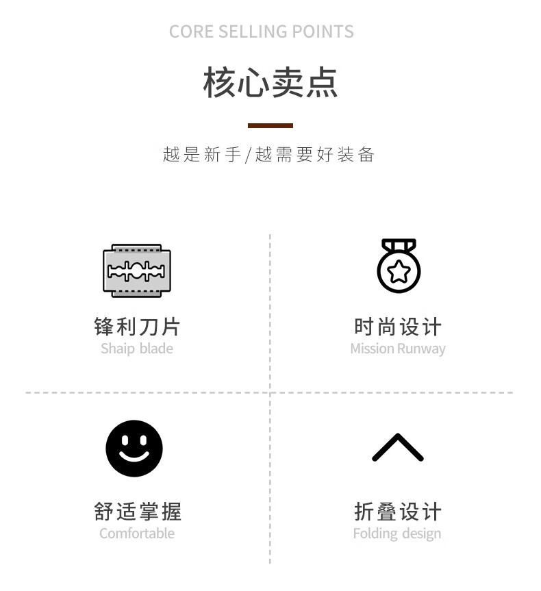 剃须刀 男士剃刀手动刮胡刀老式折叠剃刀换刃式刮毛刀修面鬓角 #换刀式剃刀+30刀片+刀包