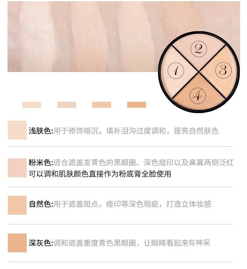 JIX遮瑕膏jx 三色四色j\/x多功能修容斑点痘印黑眼圈均匀肤色韩国 JIX三色遮瑕 15g
