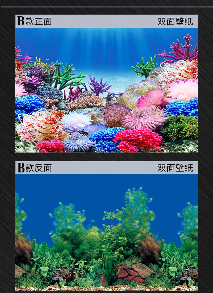鱼缸背景画鱼缸背景纸高清图3d立体造景贴纸装饰珊瑚石水族箱壁纸