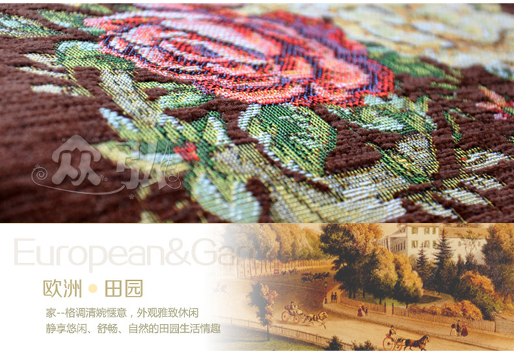 
                                                                                众弘欧式田园雪尼尔提花门垫入户玄关地垫可水洗可机洗耐磨混纺编织电脑椅垫脚垫防滑地垫进门门口 T01 红色 60*90CM                