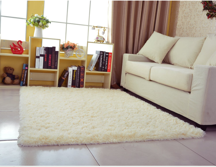 
                                                            津美家 加厚地毯客厅茶几毯 北欧简约长毛卧室满铺床边毯 卡其色 0.8*1.6米                