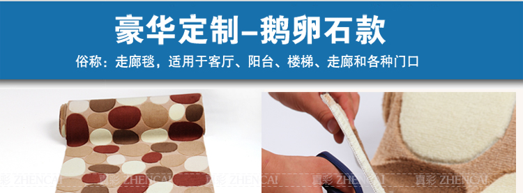 真彩 绒面可剪裁定制走廊吸水地垫玄关门厅脚垫定做进门垫入户门垫 咖啡石头 宽度100长10厘米