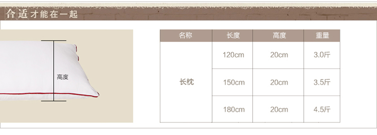 
                                        欧莉斯（olies）水洗长枕头双人枕1.2/1.5/1.8米情侣双人枕头枕芯 长枕芯+婉君枕套1.5米                