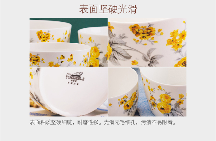 微波炉冰箱专用 韩式保鲜碗四件套 保鲜盒 四件套 密封 微波碗 陶瓷 便当盒 厨房餐具 蓝色妖姬