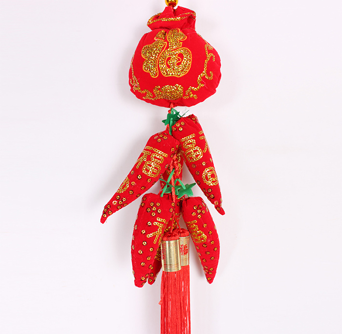 诺琪 新年装饰 85cm富贵鱼福包辣椒款挂件 春节装饰用品 节庆饰品
