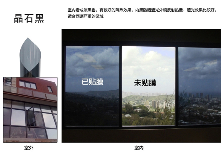 
                                        安贝易 无胶静电隔热膜窗户玻璃防晒贴膜单向防爆阳台遮光家用阳光房太阳膜 贵族银 70厘米宽每米价格                