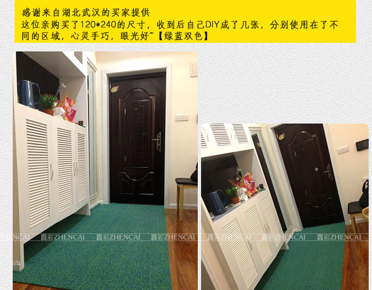 
                                        真彩 免洗可剪裁进门地垫塑料门垫入户进门垫家用丝圈防滑脚垫 玫红紫双色 40*60cm                