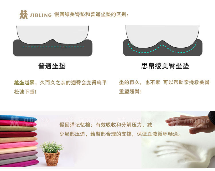
                                        思帛绫 绑带办公室慢回弹加厚记忆棉座垫椅子坐垫餐椅垫 灰蓝色 慢回弹记忆棉                