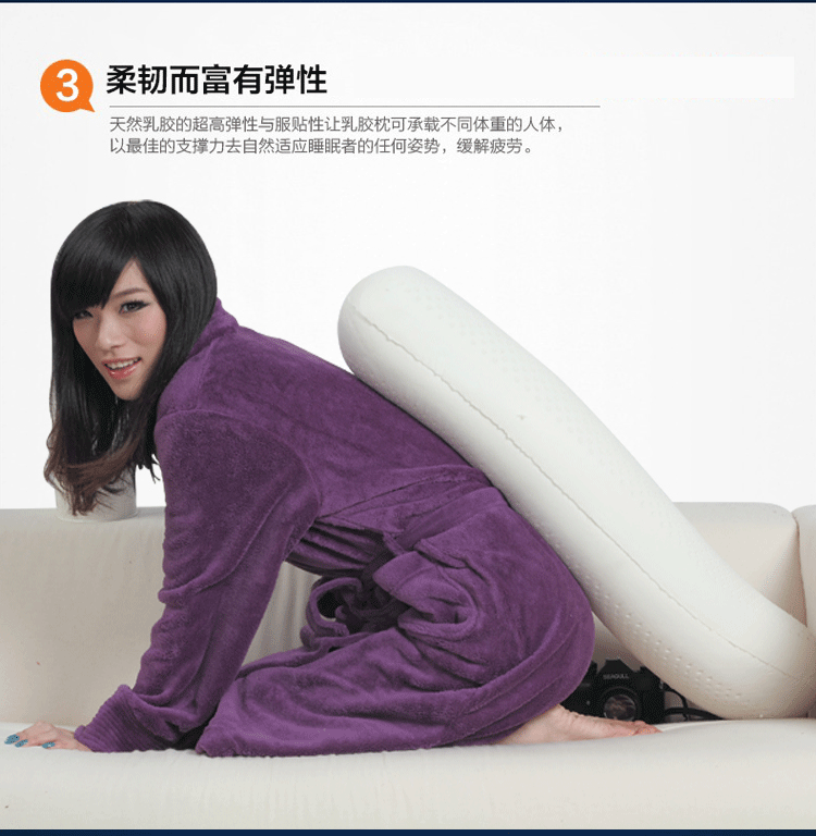 dayjoy天然乳胶加长圆柱柱形抱枕枕芯 抱枕 腰靠靠背靠垫（带枕套） 米黄色天鹅绒外套