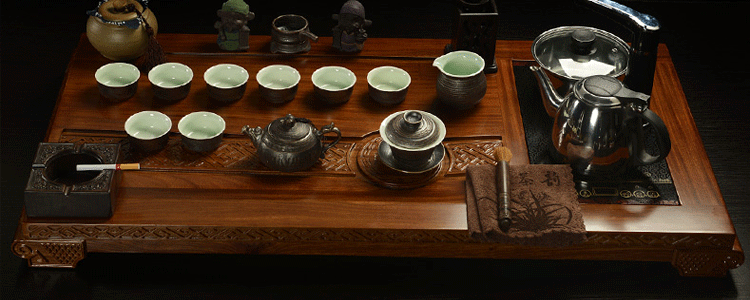 传颂 高端紫砂功夫茶具套装花梨木至尊实木茶盘茶台茶海茶壶陶瓷哥窑四合一电磁炉居家办公礼盒装 7.花梨木大汉至尊-紫砂虎啸