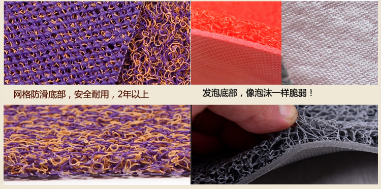 
                                        真彩 免洗可剪裁进门地垫塑料门垫入户进门垫家用丝圈防滑脚垫 玫红紫双色 40*60cm                