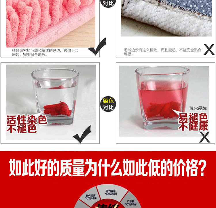 
                                        雪尼尔地垫 圆形地毯 电脑椅垫卧室床边床前毯 转椅垫 瑜伽垫 雪青色 直径80cm                