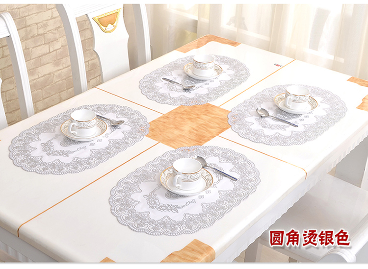 
                                                            韦韦烫金桌垫防水餐桌垫茶几垫 PVC烫金桌布台布餐垫 欧式奢华时尚简约 直角烫金色60*120cm                