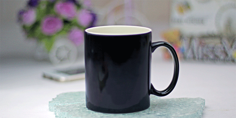 麦格士 热水变色杯 陶瓷马克杯水杯子可diy相片定制广告logo毕业纪念