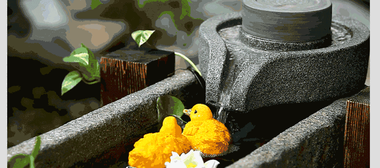 
                                        水磨坊 中式石磨石槽流水摆件 鱼缸喷泉家居流水生财树脂装饰品 风水景喷泉乔迁礼品 木架石槽                