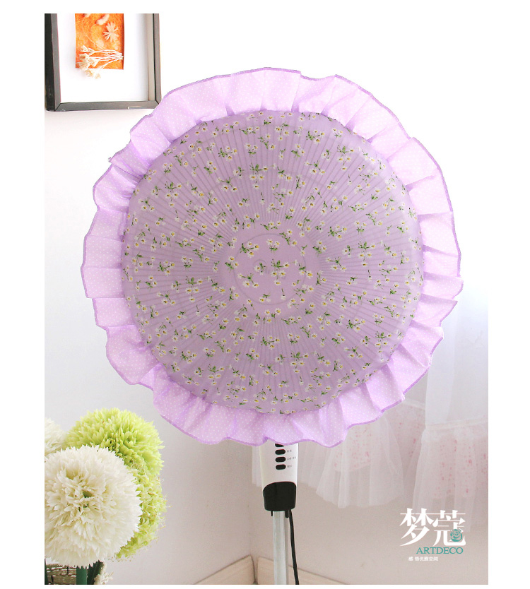 梦蔻 ARTDECO  布艺圆风扇罩防尘罩53*53cm(含花边) 蓝色湖畔
