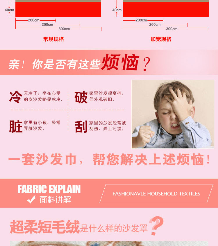 
                                        惠迪（赠配套抱枕）加厚加绒短毛绒沙发垫沙发坐垫子布艺 沙发巾沙发罩全盖沙发垫全套 魅紫 200*300cm三人位                