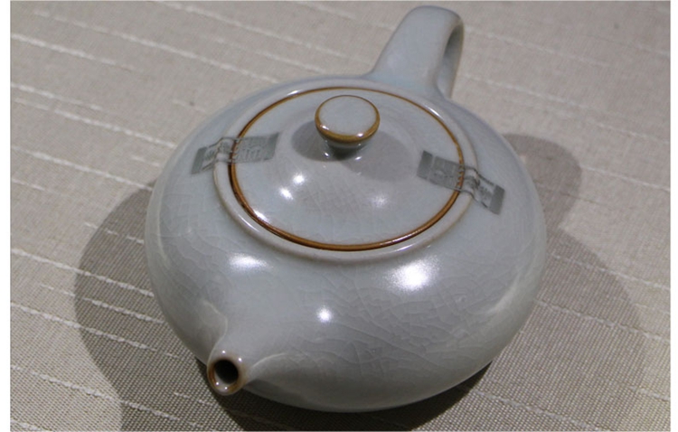 台湾晓芳窑开片汝窑临泉壶蔡晓芳原装茶壶具_现价台湾