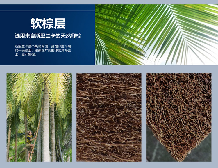 
                                        曲眠 椰棕乳胶床垫 进口斯里兰卡椰棕床垫 棕垫席梦思床垫  软硬可定做 6cm厚(含内外套) 190cm*150cm                
