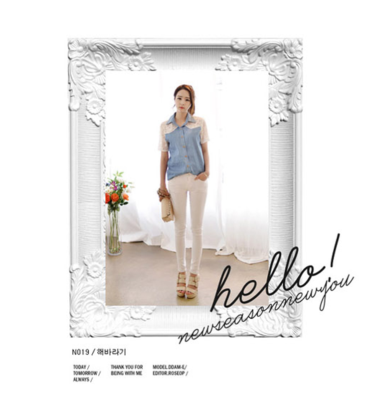 Colorful nickname Julia 2015 thick MM summer new Korean version is indeed the XL female loose video thin lace stitching jeans short sleeve T-shirt thin picture color XXXXXL pictures, price, brand platters! Elections are good character, the national distribution, so why buy now enjoy more preferential! Health