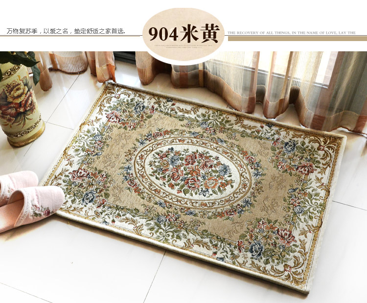 
                                        凯丝艾蒙欧式田园风进门门垫地垫现代时尚厨房长条卫生间入户门厅防滑飘窗垫 可水机洗脚垫子 998RE 50*80CM                