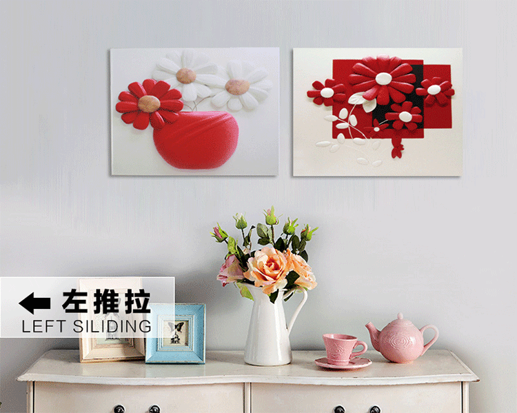 
                                        格美奇电表箱装饰画两联画现代客厅配电箱遮挡画餐厅挂画沙发背景墙壁画 LT03 70x50二联右推拉                