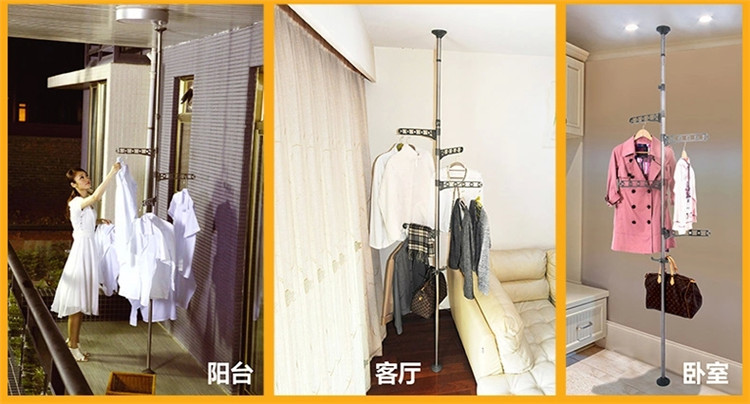 
                                                            宝优妮 顶天立地衣架落地衣架伸缩衣架升降凉衣架室内晒衣架不锈钢阳台晾衣架杆 冷灰色                
