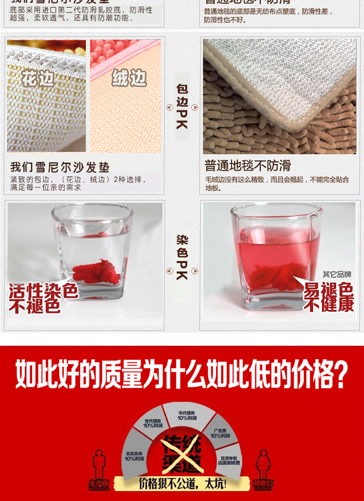 
                                        雪尼尔飘窗垫 窗台垫子加厚阳台垫防滑榻榻米毯沙发垫可定做 深紫色 80*160                