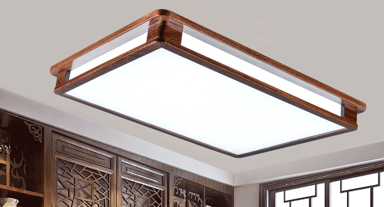 韵】中式led吸顶灯沙比利实木简约客厅灯卧室灯书房等餐厅灯具灯饰 长