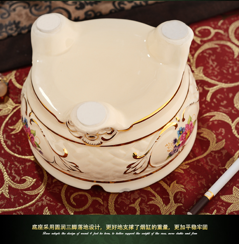 
                                        友来福 欧式烟灰缸创意摆件装饰品客厅摆件陶瓷办公室 烟灰缸                