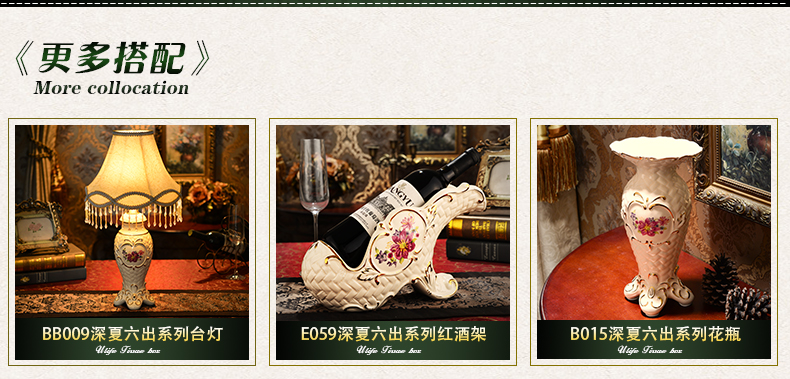 
                                        友来福 三头蜡烛台餐桌摆件欧式装饰品陶瓷工艺品 蜡烛台                
