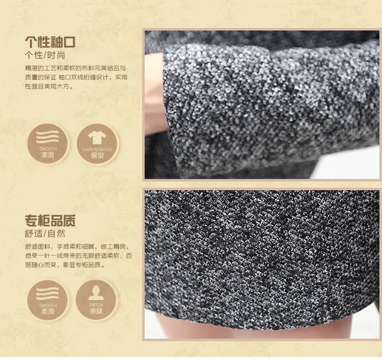 Last Order2015秋冬装新品大码女装长款仿羊毛呢子大衣 风衣外套女 灰色 M