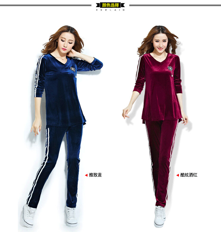 Ink marks the new Korean style of autumn and winter larger ladies casual sports suits streaks Sau San video thin velvet sweater pants and two piece agreed by the wine red 2XL( recommendations 140-155 catty) Picture, prices, brand platters! The elections are supplied in the national character of distribution, so action, buy now enjoy more preferential! As soon as possible.