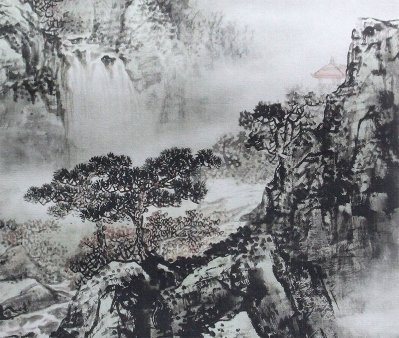 
                                        创意吧吧 原创名家水墨国画风景山水画 可收藏装饰 斗方 05 鸿运当头 三尺(50*50cm  外框尺寸)                