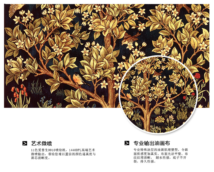 简一画廊 客厅装饰画有框三联画 美式挂画沙发背景墙画 欧式壁画 富贵永恒 JP83 欧典棕+小麻金(B画芯)60*80