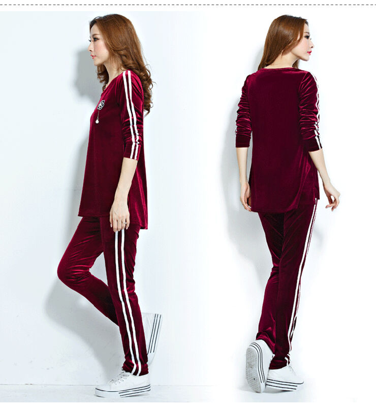 Ink marks the new Korean style of autumn and winter larger ladies casual sports suits streaks Sau San video thin velvet sweater pants and two piece agreed by the wine red 2XL( recommendations 140-155 catty) Picture, prices, brand platters! The elections are supplied in the national character of distribution, so action, buy now enjoy more preferential! As soon as possible.