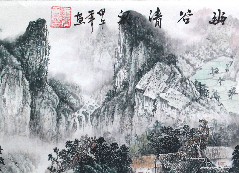 
                                        创意吧吧 原创名家水墨国画风景山水画 可收藏装饰 斗方 05 鸿运当头 三尺(50*50cm  外框尺寸)                