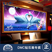 DMC正品 方钻全贴钻石绣 孔雀花开富贵钻石画 客厅树脂满钻免烫圆钻diy十字绣 DMC方钻满钻 75*150
