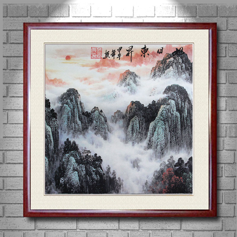 
                                        创意吧吧 原创名家水墨国画风景山水画 可收藏装饰 斗方 05 鸿运当头 三尺(50*50cm  外框尺寸)                