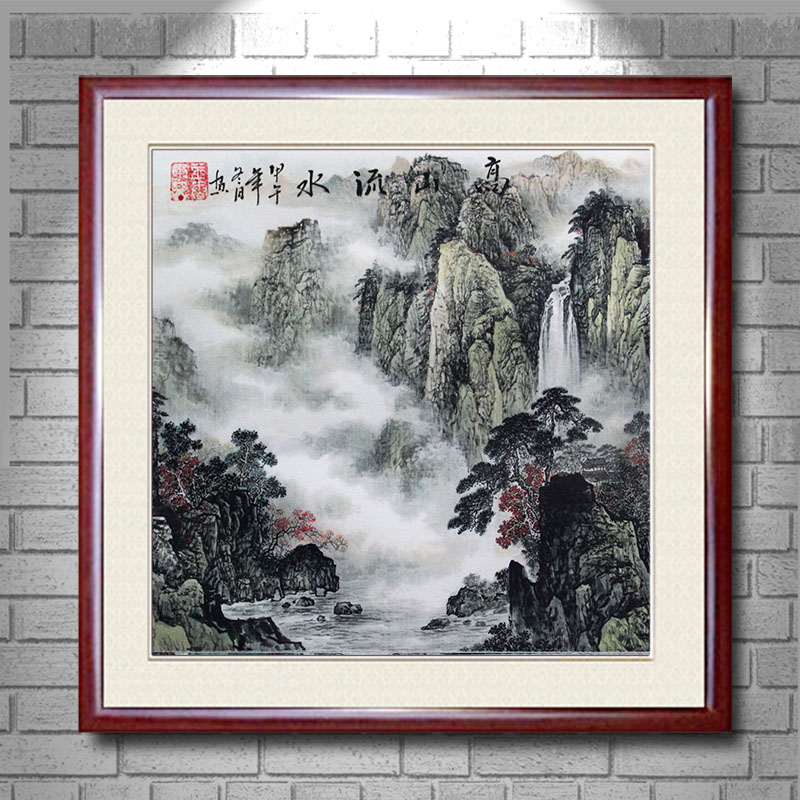 
                                        创意吧吧 原创名家水墨国画风景山水画 可收藏装饰 斗方 05 鸿运当头 三尺(50*50cm  外框尺寸)                