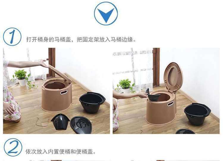 馨颜 移动马桶 儿童孕妇老人坐便器 蹲坐两用便携看护马桶 卡其色
